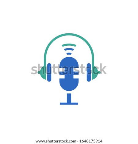 Podcast logo template vector icon design