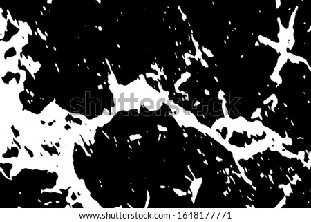 Distressed grainy overlay texture. Grunge dark corner messy background. Dirty paper empty cover template. Ink stroke brushed renovate wall backdrop. Insane aging border design element. EPS10 vector.