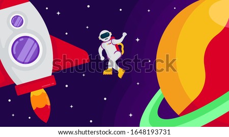 Outer space background illustration vector. Circumstances in space illustration