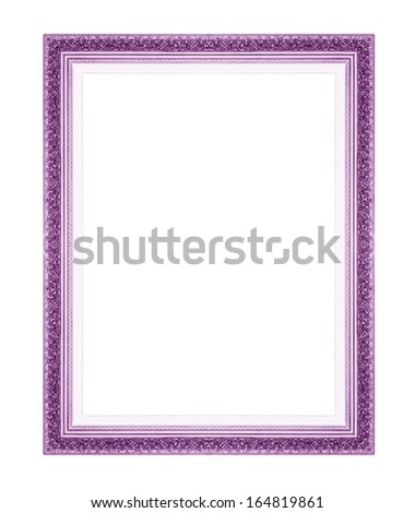purple picture frame .Isolated on white background