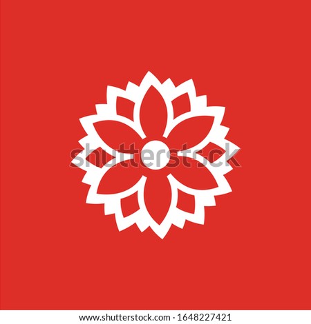 Red Flower logo design premium