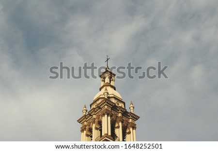 Photograph of a church tower