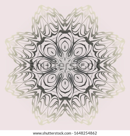 Design Mandala Ornament.  Illustration. Round Geometric Floral Pattern. Oriental Pattern. Indian, Moroccan, Mystic, Ottoman Motifs. Anti-Stress Therapy Pattern. Pastel color.