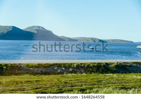 view of the sea and mountains, beautiful photo digital picture