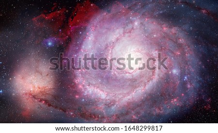 Spiral galaxies and nebula in deep space. Elements of this image furnished by NASA.
