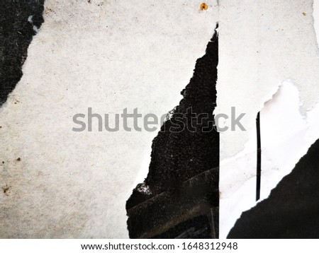 Old grunge ripped torn vintage posters creased crumpled paper surface texture background