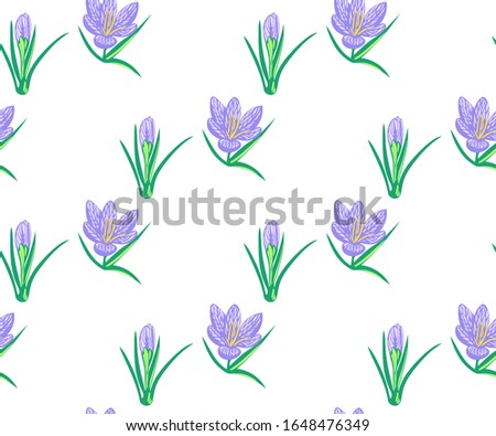 Seamless floral pattern with wild spring flower ornamental decorative background. Vector pattern. Print for textile, cloth, wallpaper, scrapbooking