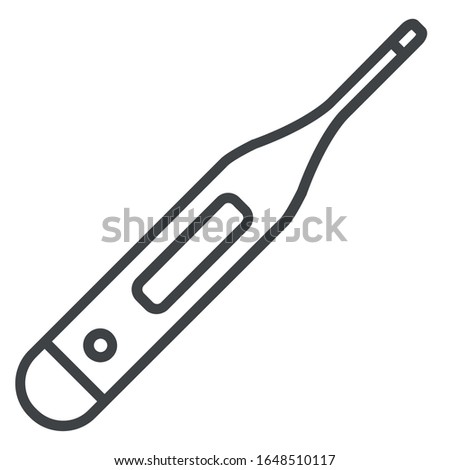 Electric thermometer line icon on white background Royalty-Free Stock Photo #1648510117