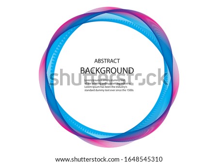 Circle round abstract lines on white background.