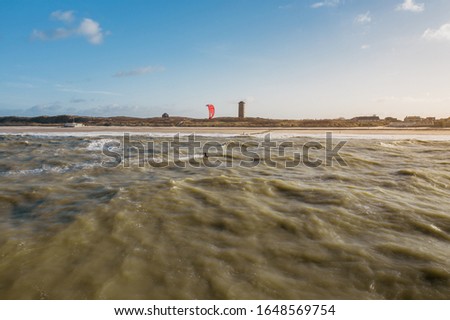 A high angle shot of the seaside at Domburg, the Netherlands