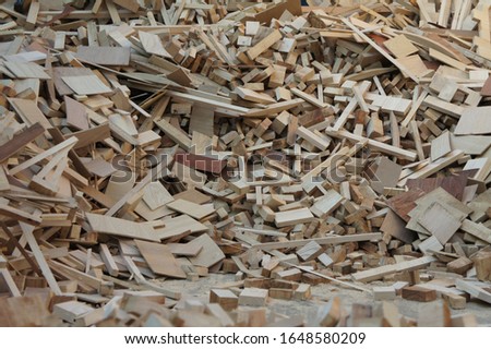 Wood chips from furniture factory