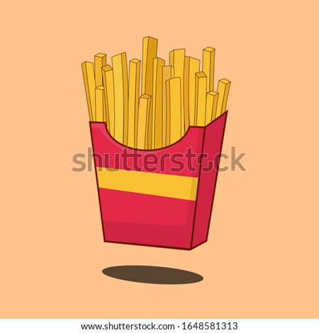 Isolated french fries potato vector illustration, french fries cartoon, french fries icon