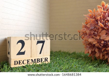 December 27, Date design in natural concept.