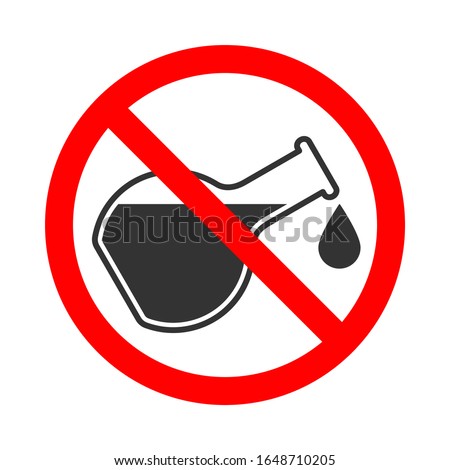 Free of chemical additives graphic icon. Without chemicals sign isolated on white background. Prohibition sign over flask. Vector illustration  Royalty-Free Stock Photo #1648710205