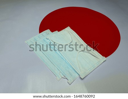 Mask Prevention of Respiratory Diseases Caused by New Viruses, Covid-19 Protective Mask on Japan Flag