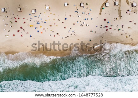 Aerial view of Copacabana Beach.