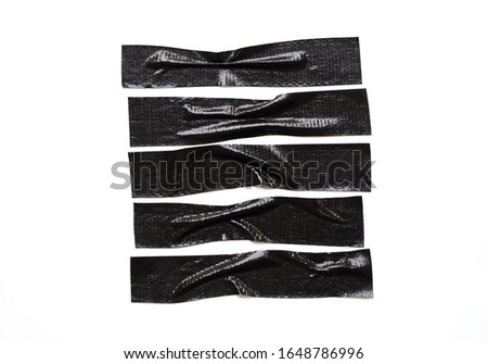 Set of color banners black scotch tape- sticky tape cut on white background. can use business-paperwork-banner products	