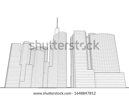 
modern city panorama 3d illustration