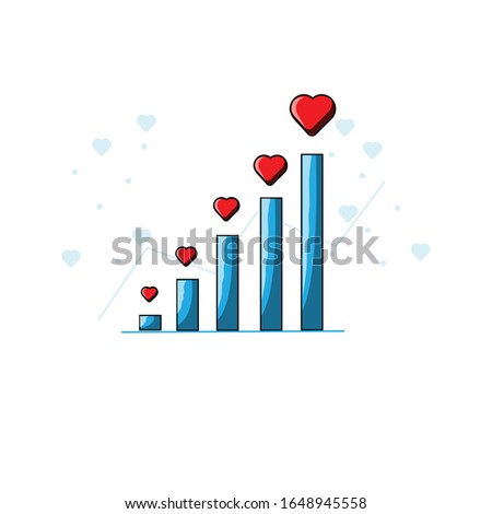 Vector Flat Icon Diagram of Love Illustration