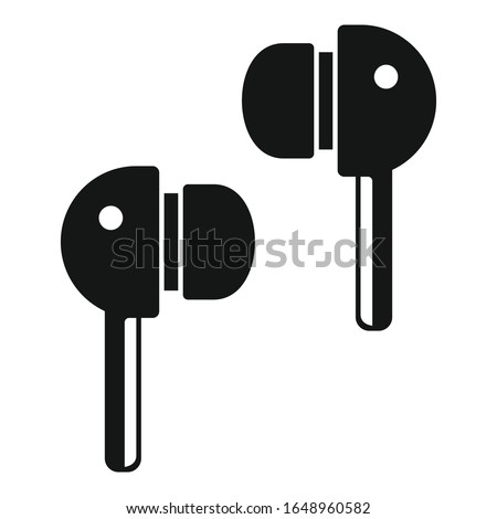 Wireless earbuds icon. Simple illustration of wireless earbuds vector icon for web design isolated on white background Royalty-Free Stock Photo #1648960582