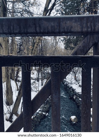 Bridge view underneath river free flowing