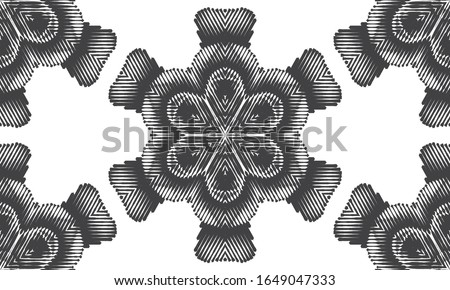 Abstract seamless pattern with geometric texture. Pattern of repeating symmetrical shapes. Stock vector illustration.