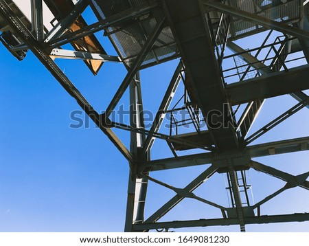 A part of iron sea port crane
