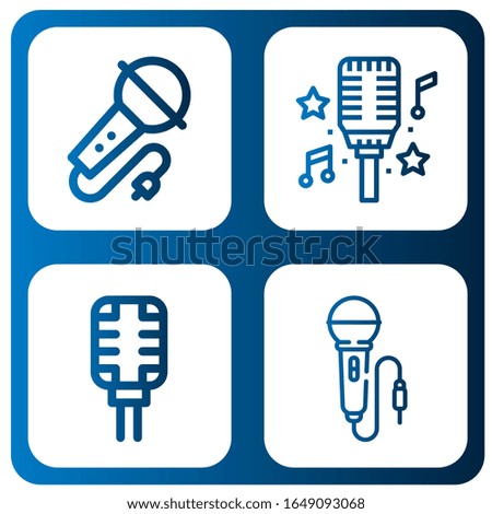 karaoke simple icons set. Contains such icons as Karaoke, Microphone, can be used for web, mobile and logo