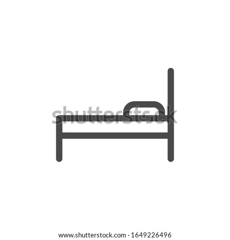 Single bed icon isolated on white background. Bed symbol modern, simple, vector, icon for website design, mobile app, ui. Vector Illustration