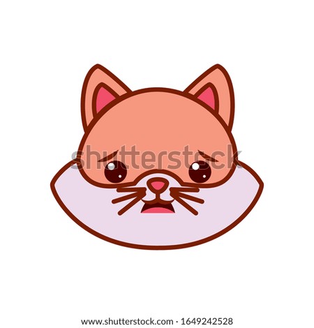 Cute kawaii cat cartoon line and fill style icon design, Animal zoo life nature character childhood and adorable theme Vector illustration