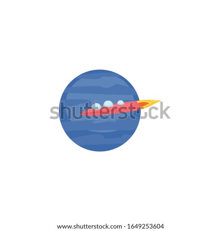 Rocket fill style icon of Space futuristic cosmos outside universe galaxy astronomy adventure and exploration theme Vector illustration