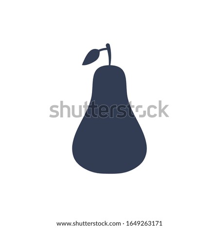 pear silhouette style icon design, Fruit healthy organic food sweet and nature theme Vector illustration