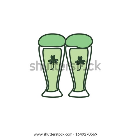 Beers line style icon design, Saint patricks day ireland celebration fortune irish natural and lucky theme Vector illustration