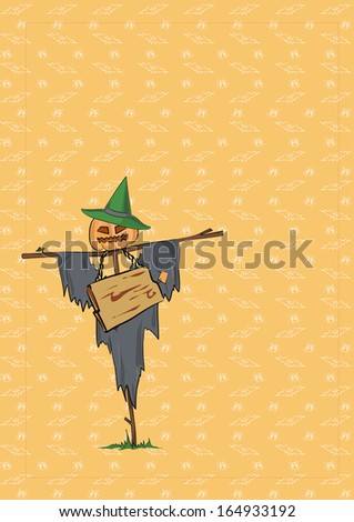 Image stuffed with vegetables on a colored background. Halloween illustration