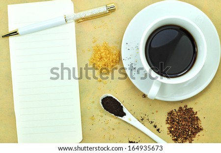  coffee cup on the  paper