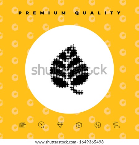 Leaf symbol - halftone logo. Graphic elements for your design