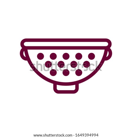 colander line style icon design, Cook kitchen Eat food restaurant home menu dinner lunch cooking and meal theme Vector illustration
