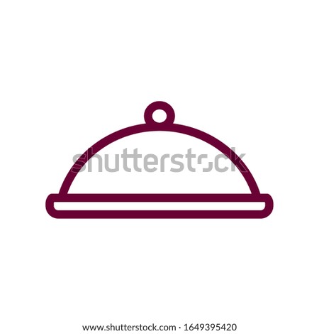 platter line style icon design, Cook kitchen Eat food restaurant home menu dinner lunch cooking and meal theme Vector illustration