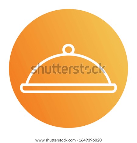 platter block style icon design, Cook kitchen Eat food restaurant home menu dinner lunch cooking and meal theme Vector illustration