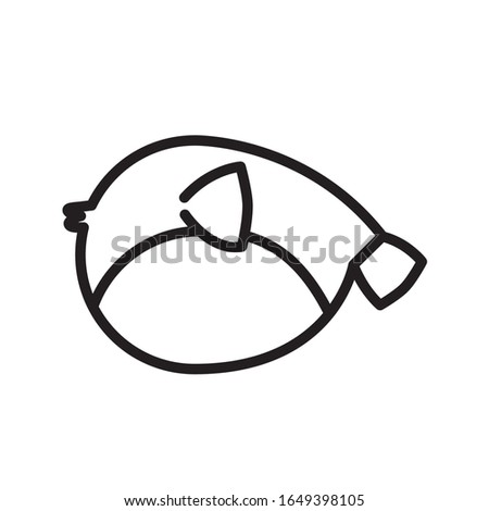 Puffer fish silhouette style icon design Sea life ecosystem fauna ocean underwater water nature marine tropical theme Vector illustration