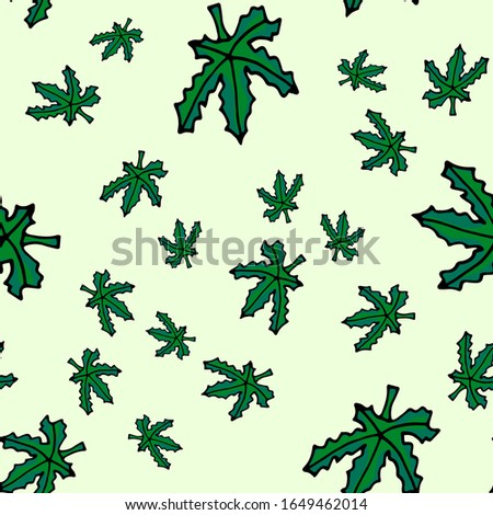 Hand drawn maple leaf outline. Maple leaf in line art style seamless pattern. Hand-drawn vector.
