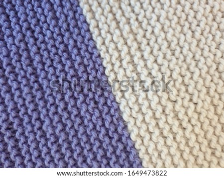 Bicolor knitted wool texture background 