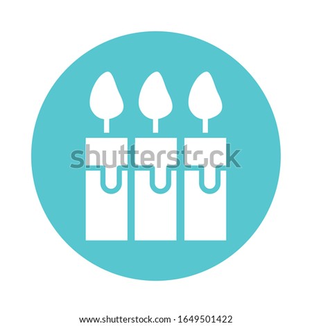 candles fire flames block style icon vector illustration design