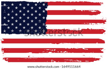 Grunge USA flag.Old American flag background.