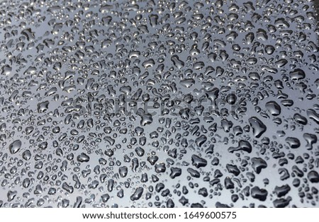 Water droplets on the car bonnet