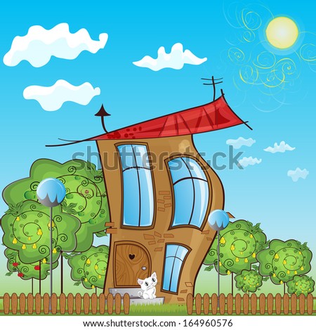 Vector illustration of fabulous house