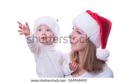 Mother with baby. Christmas photo
