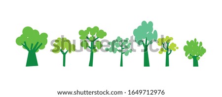 tree character, cartoon illustration of white background vector
