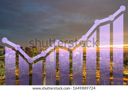Economic growth concept with charts