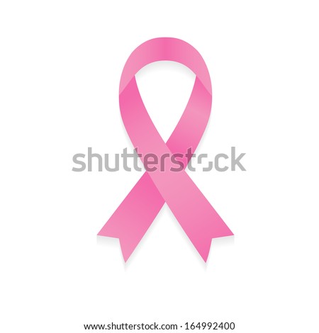 Pink Ribbon With Gradient Mesh, Vector Illustration